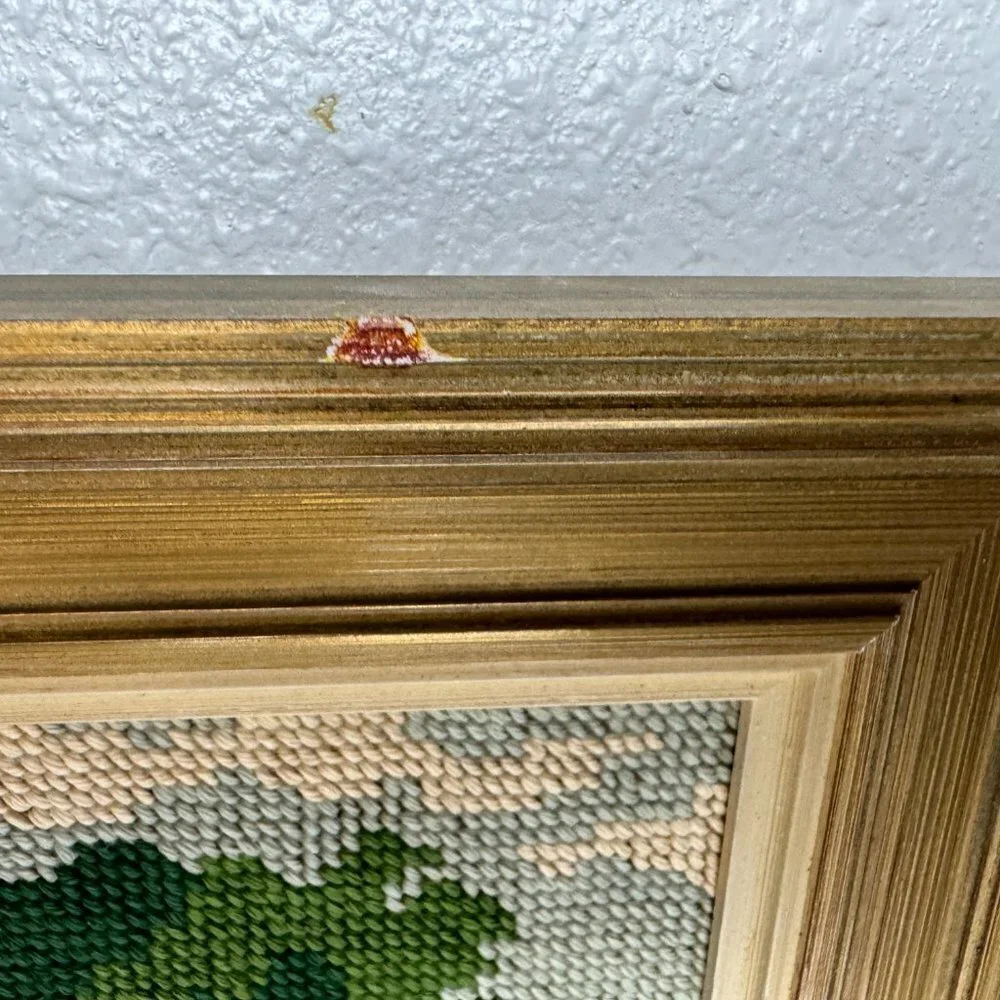 Vintage Embroidered picture Cross-stitch 